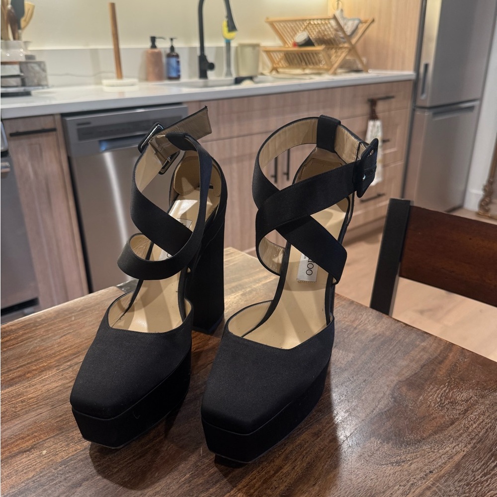 Jimmy Choo Black Platform Heels